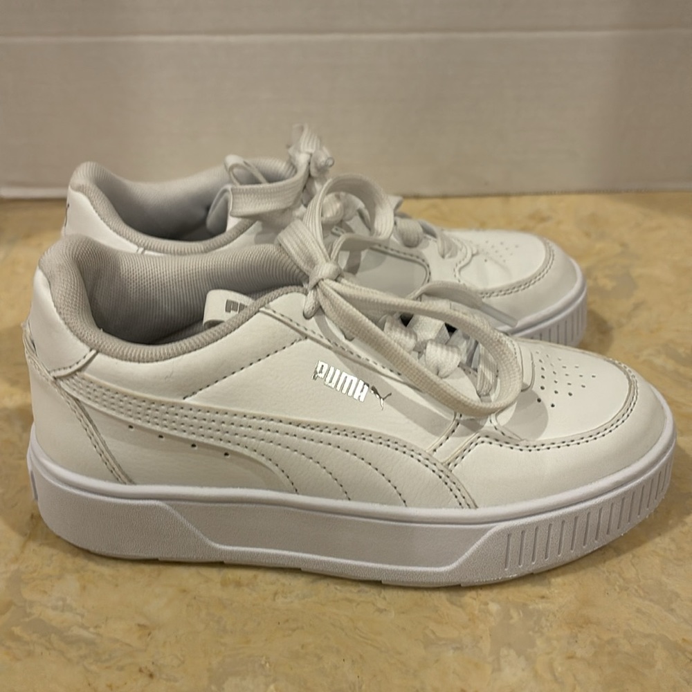 Puma White Thick Sole Sneakers